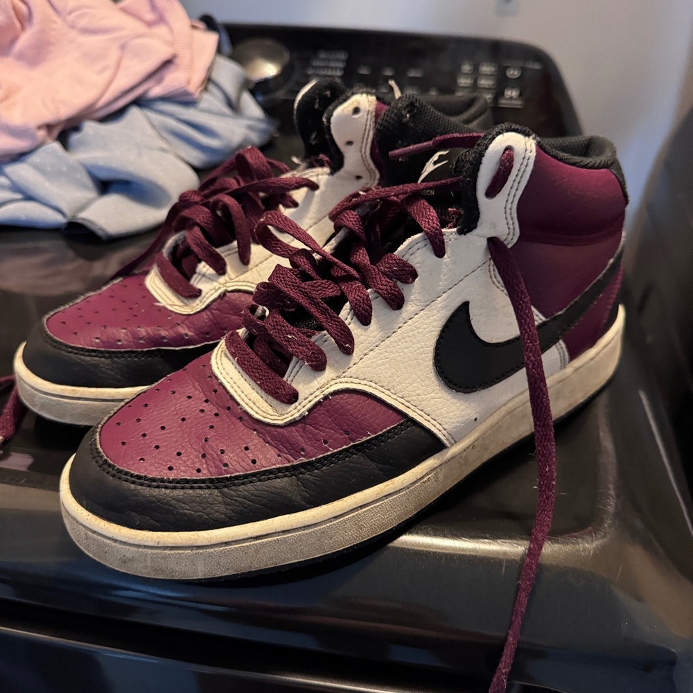 Nike Court Vision Mid Next Nature Mens 7.5 Bordeaux White Black DN3577-600